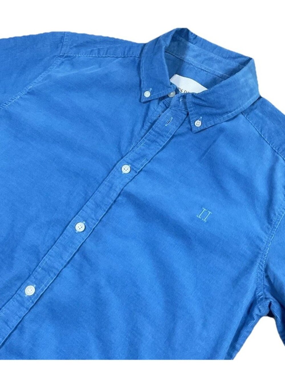 Les Duex Mens Cotton Corduroy Button Down Shirt Small Denmark Preppy Designer